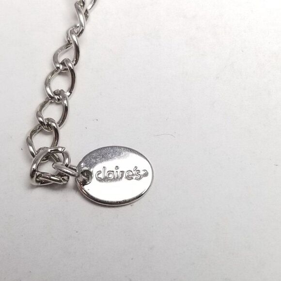 Vintage Claire's Y2K Chunky Rainbow Rhinestone Collar Choker Necklace Adjustable - Picture 3 of 7